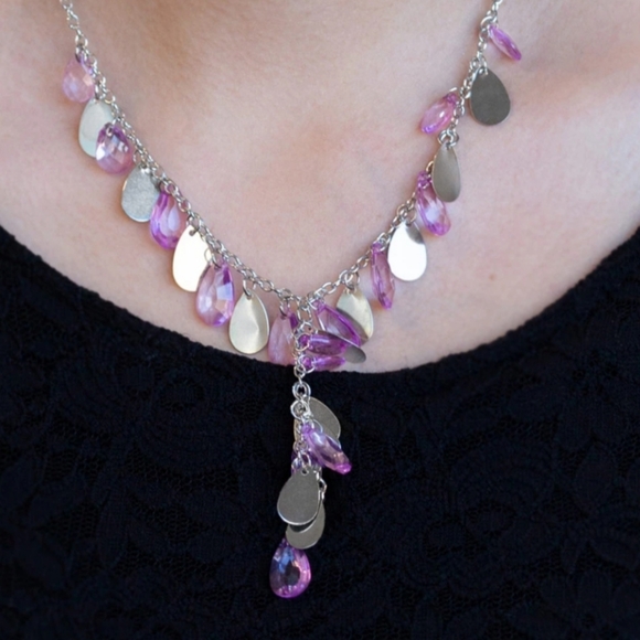 paparazzi Jewelry - Purple necklace/earrings are paparazzi Jewelry - Purple necklace/earrings are